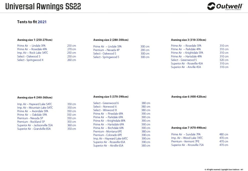 Outwell Universal Tent Awning Size 6 17 Outwell Universal Tent Awning Size 6 - Image 15