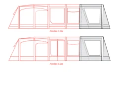 Outdoor Revolution Airedale 7.0SE / 9.0SE Front Porch Extension 17 Outdoor Revolution Airedale 7.0SE / 9.0SE Front Porch Extension -Vangi Camping Shop airedale 7se 9se front porch extension floorplan 3