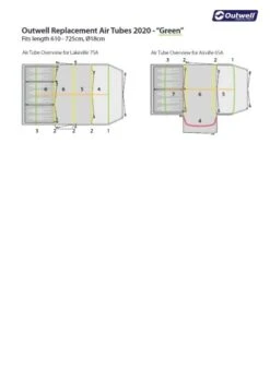 Outwell Air Repair Tube Green 610cm - 725cm 13 Outwell Air Repair Tube Green 610cm - 725cm -Vangi Camping Shop outwell tube kit green