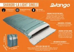 Vango Shangri-La Light Single Single Sleeping Bag 25 Vango Shangri-La Light Single Single Sleeping Bag -Vangi Camping Shop shangri la light signle infographic medium