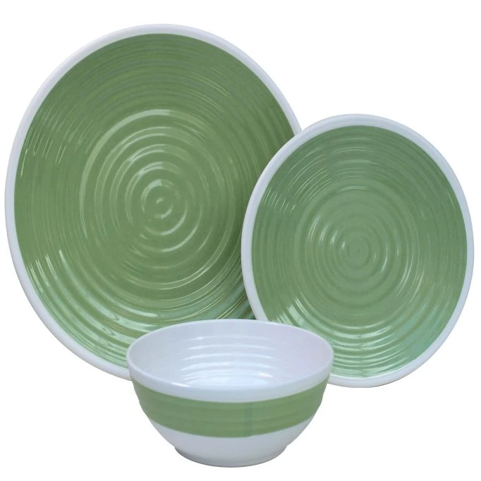 Outdoor Revolution Premium 12pc Melamine Plate And Bowl Set Pastel Lime 4 Outdoor Revolution Premium 12pc Melamine Plate And Bowl Set Pastel Lime - Image 2