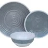 Outdoor Revolution Premium 12pc Melamine Plate And Bowl Set Pastel Grey -Vangi Camping Shop tabl1004